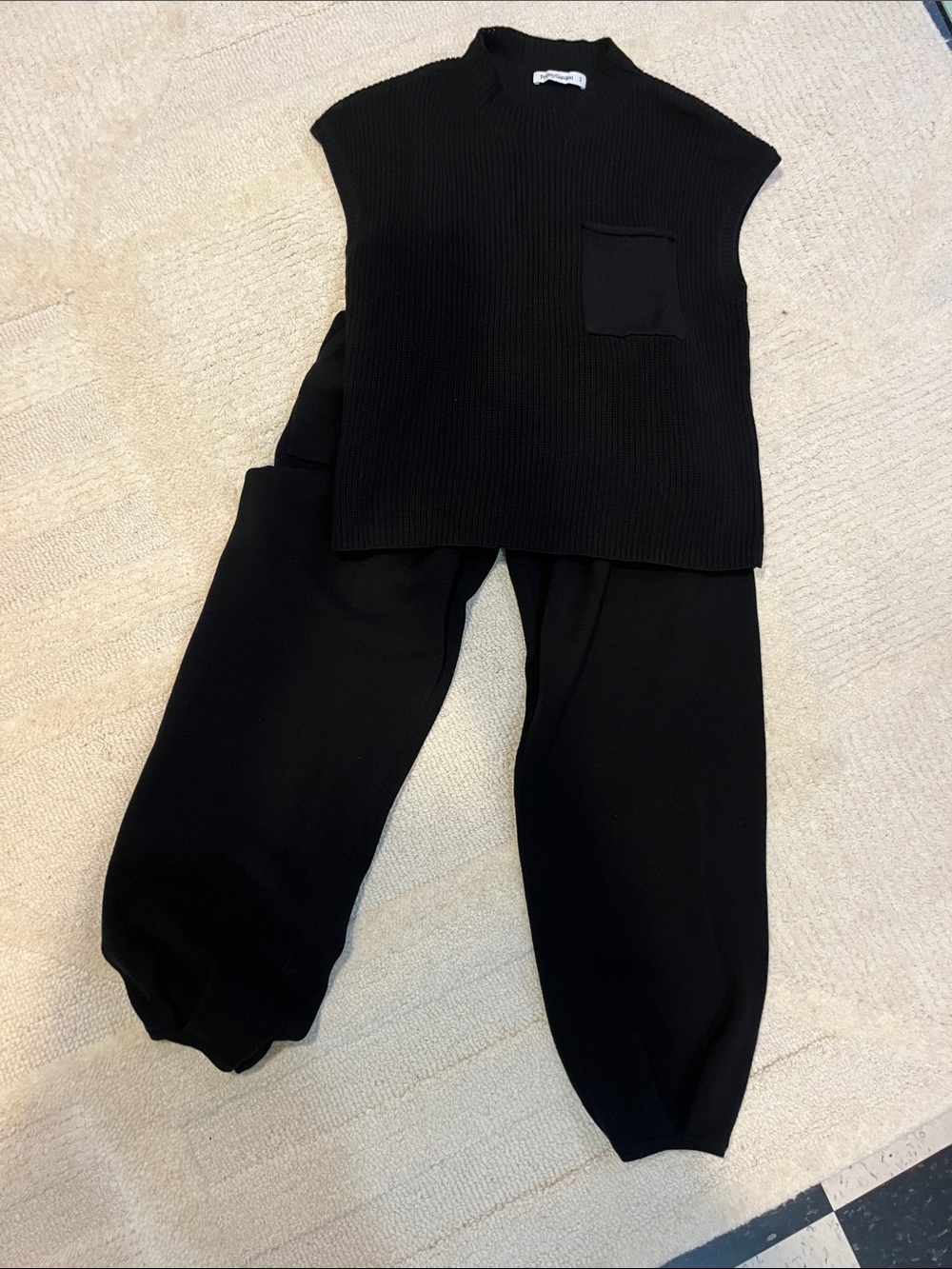 Black Knit Jogger Pants for Women - Sleek Everyday Comfort